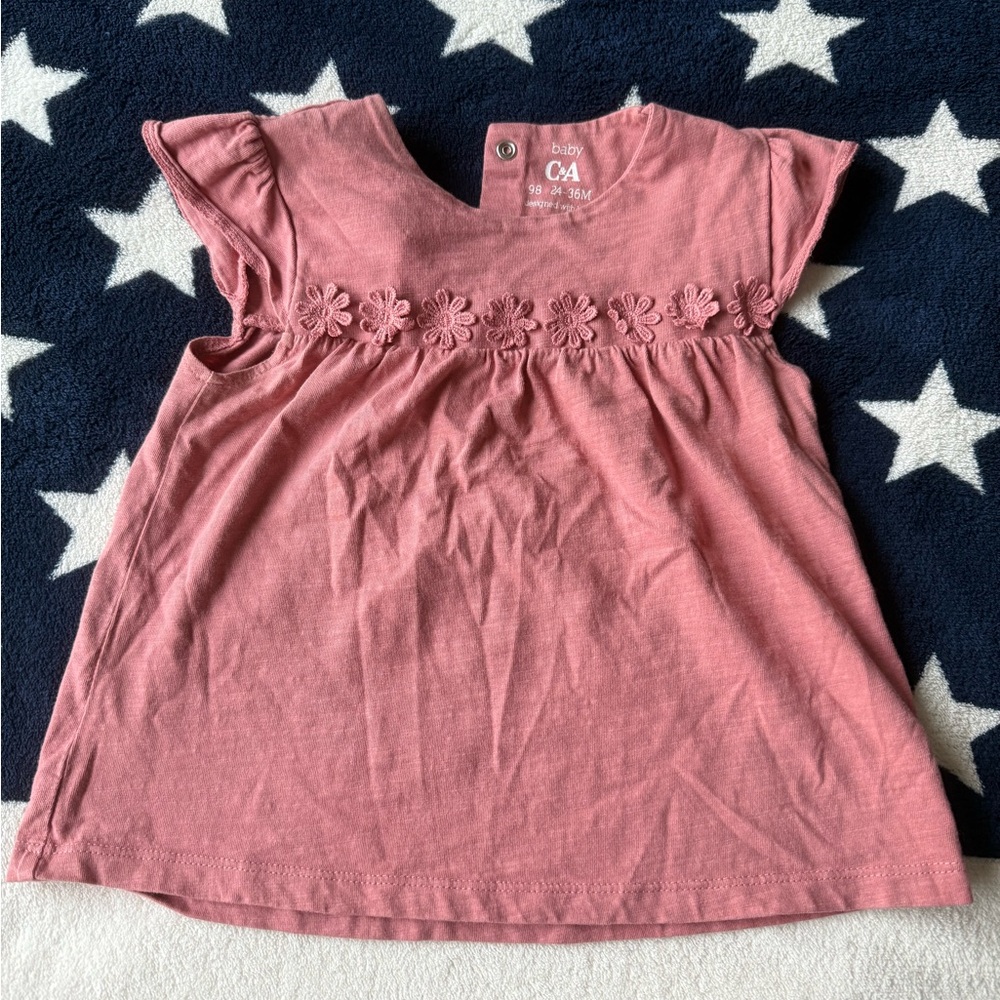 C&A Charming Pink Floral Kids Top